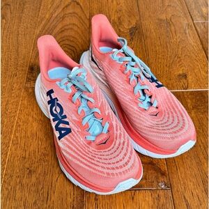 HOKA Mash 5 Camelia Peach Color Womens Size 8B